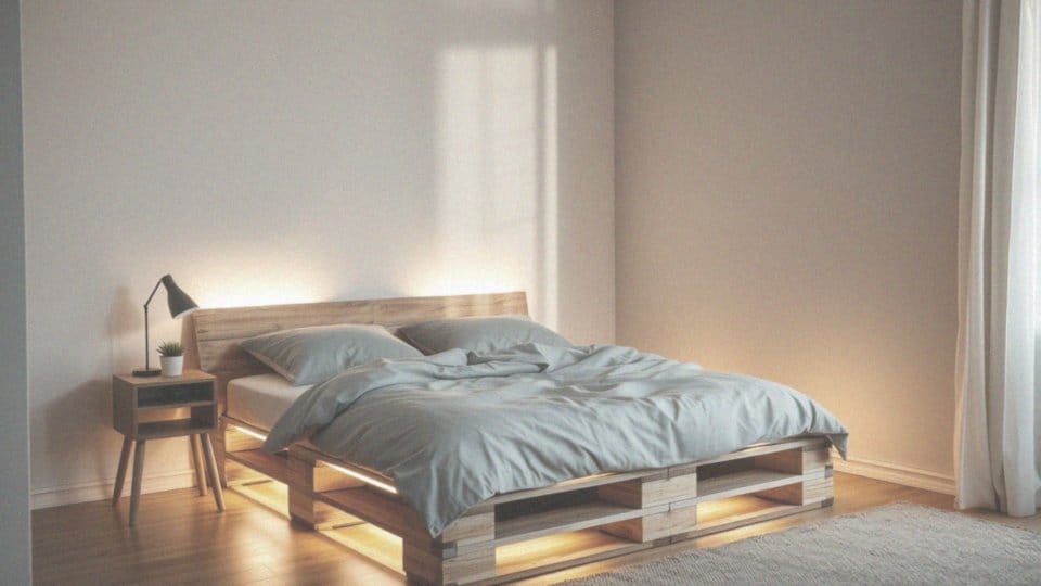 Jak podświetlić łóżko z palet lampkami LED?